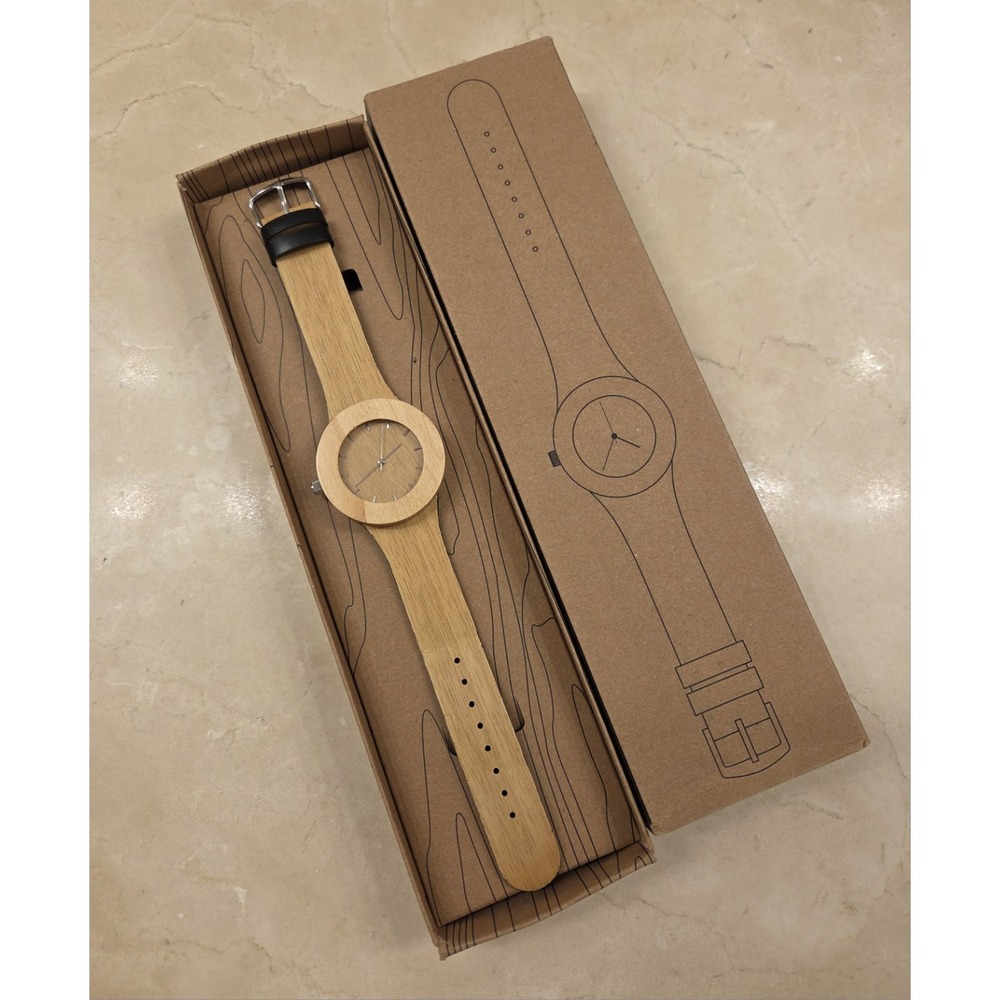 Analog Watch Co. Maple & Silver Wood Watch - Inspired By Nature - New Battery